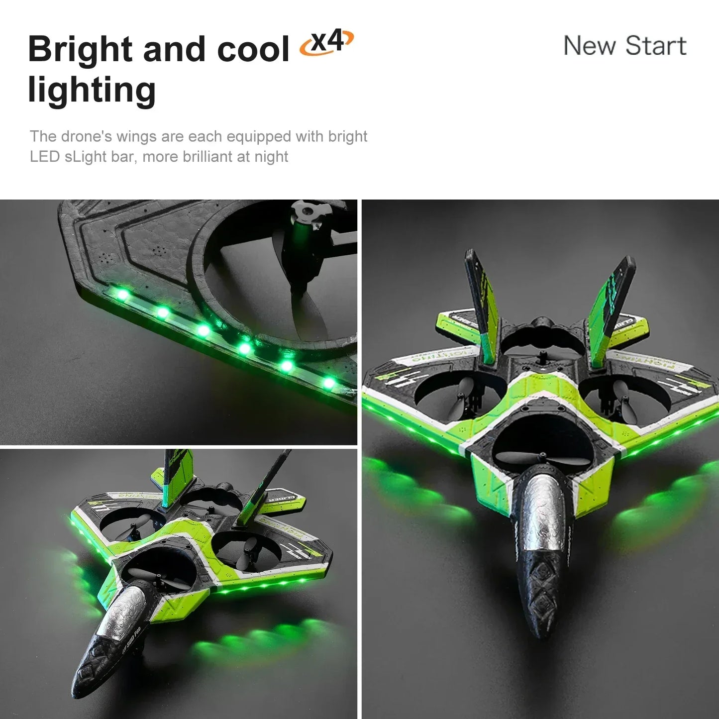 "RC Foam Aircraft Plane with LED Light – 2.4G Radio Control Glider Fighter Airplane for Boys"