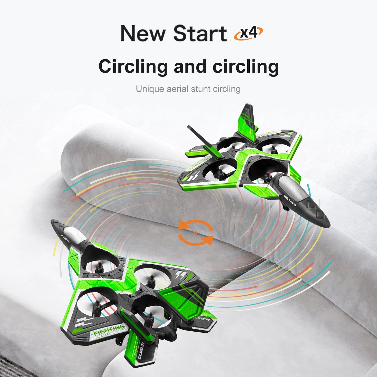 "RC Foam Aircraft Plane with LED Light – 2.4G Radio Control Glider Fighter Airplane for Boys"