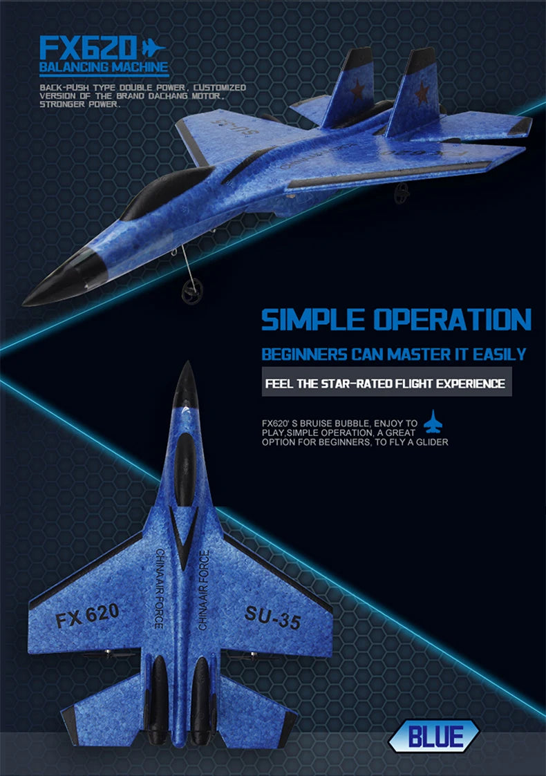 "RC Foam Aircraft SU-35 Plane – 2.4G Remote Control Glider for Kids"