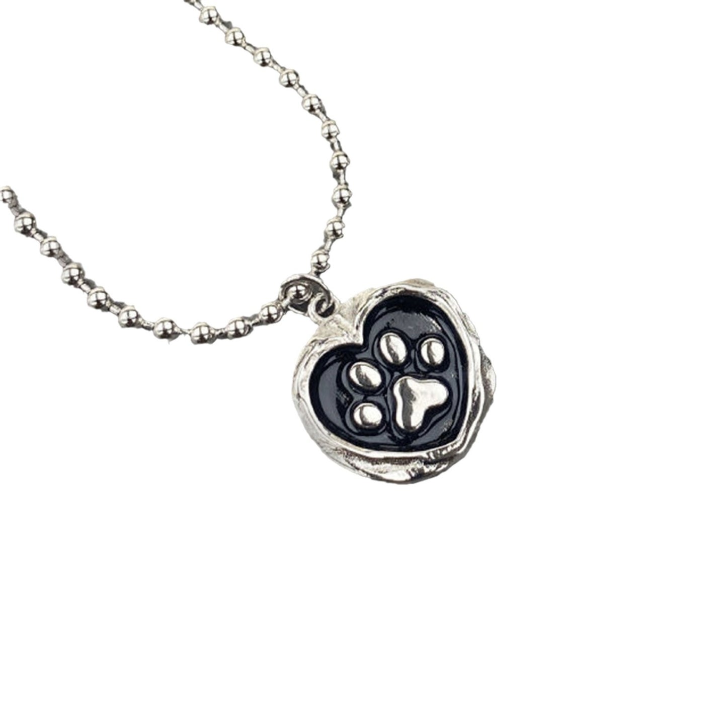 "Adorable Cartoon Cat Heart Drip Seal Necklace – Playful and Unique Jewelry for Cat Lovers"