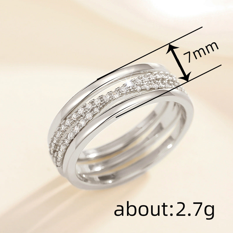 "Line Geometric Cross Ring – Minimalist Elegance in Simplicity"