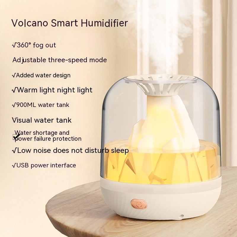 "Household Large Capacity Charging Humidifier: Flame Aroma Diffuser for a Relaxing Ambiance"