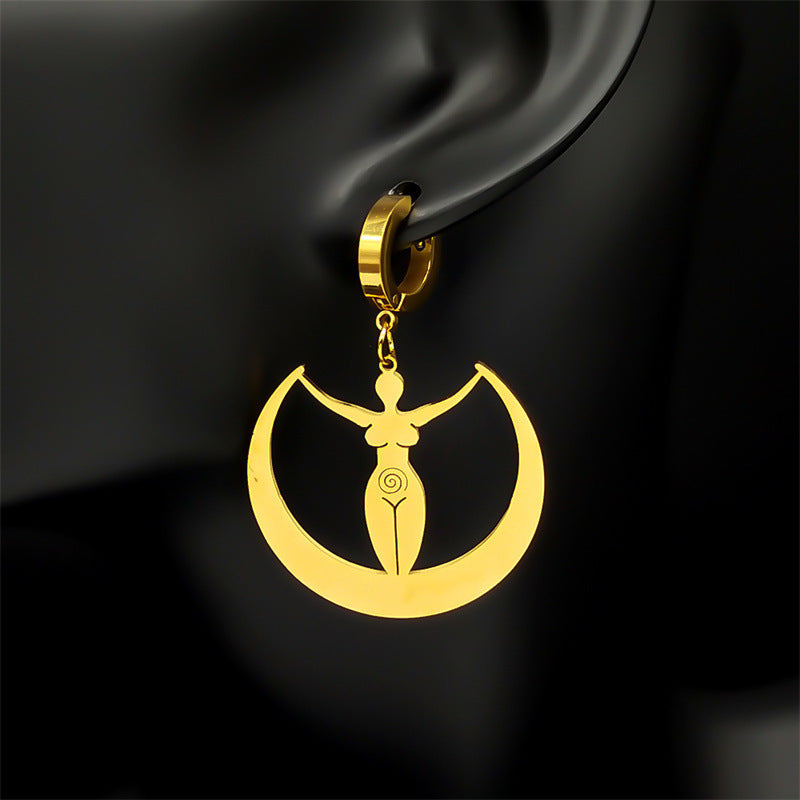 "Moon Vortex Goddess Earrings – Women's Jewelry for a Simple, All-Match Look"