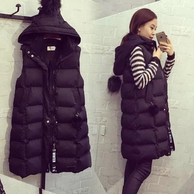 "Women's Mid-Length Down Cotton Vest – Cozy & Stylish Layered Coat"