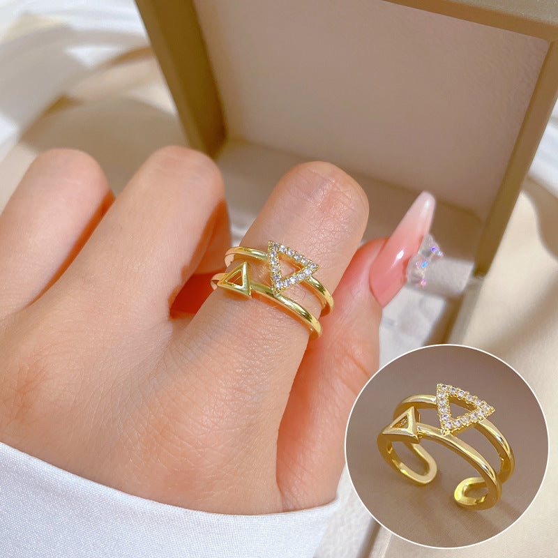 "Elegant High-Grade Zircon Ring for Women – Adjustable & Luxurious Design"