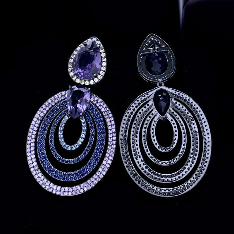 Temperament Personality Circle Heavy Duty Light Luxury Earrings