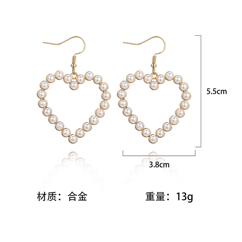 European And American Style Love Pearl Earrings