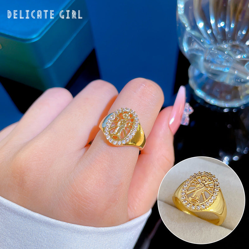 "Elegant High-Grade Zircon Ring for Women – Adjustable & Luxurious Design"