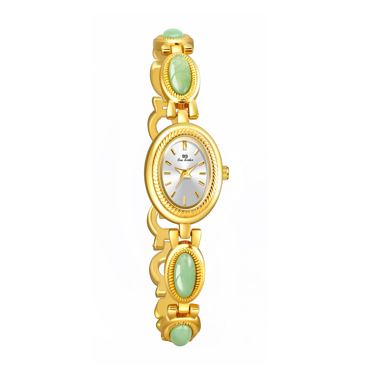 "Natural Dongling Stone & Hetian Jade Premium Chain Watch – Elegant Timepiece with Exquisite Gemstone Design"