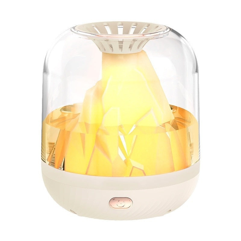 "Household Large Capacity Charging Humidifier: Flame Aroma Diffuser for a Relaxing Ambiance"