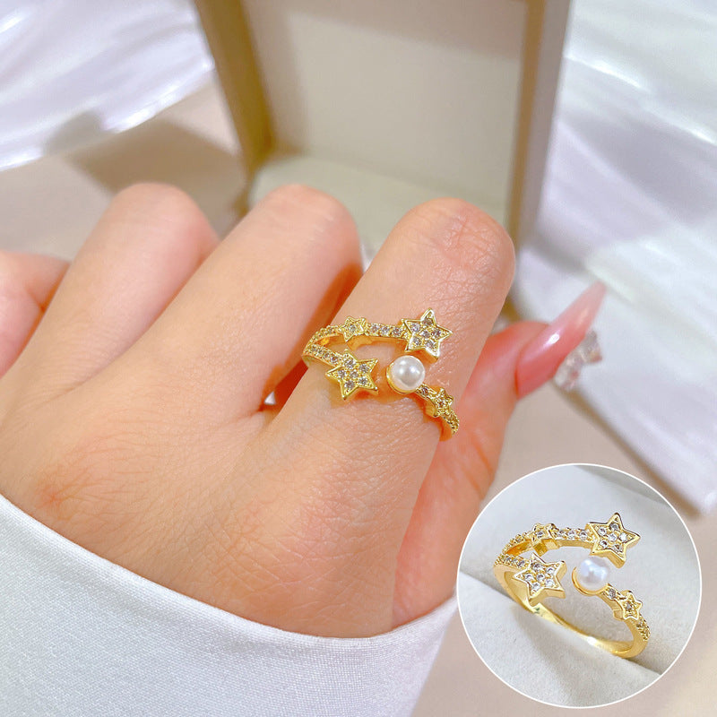 "Elegant High-Grade Zircon Ring for Women – Adjustable & Luxurious Design"