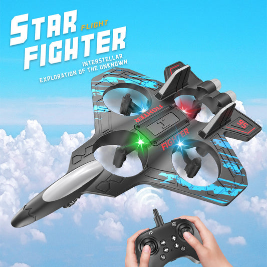 "Drop-Resistant Foam Glider Drone – LED Four-Axis UAV Aircraft"