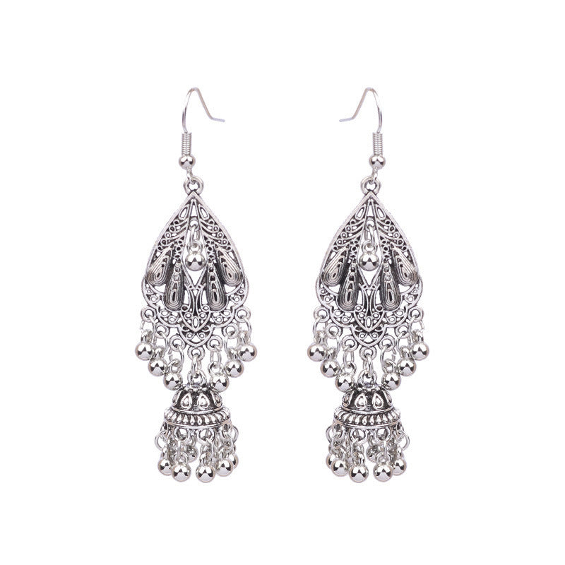 "Vintage Ethnic Style Bell Earrings – Timeless Elegance in Retro Design"