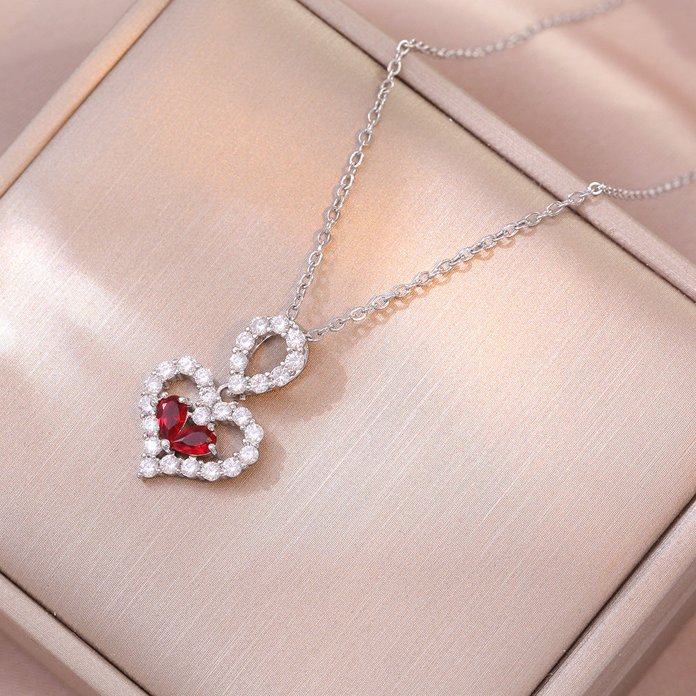 "Exquisite Luxury Rhinestone Crystal Heart Pendant Necklaces – Fashion Jewelry for Women, Perfect Party Jewelry Gifts"