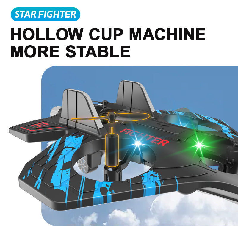 "Drop-Resistant Foam Glider Drone – LED Four-Axis UAV Aircraft"