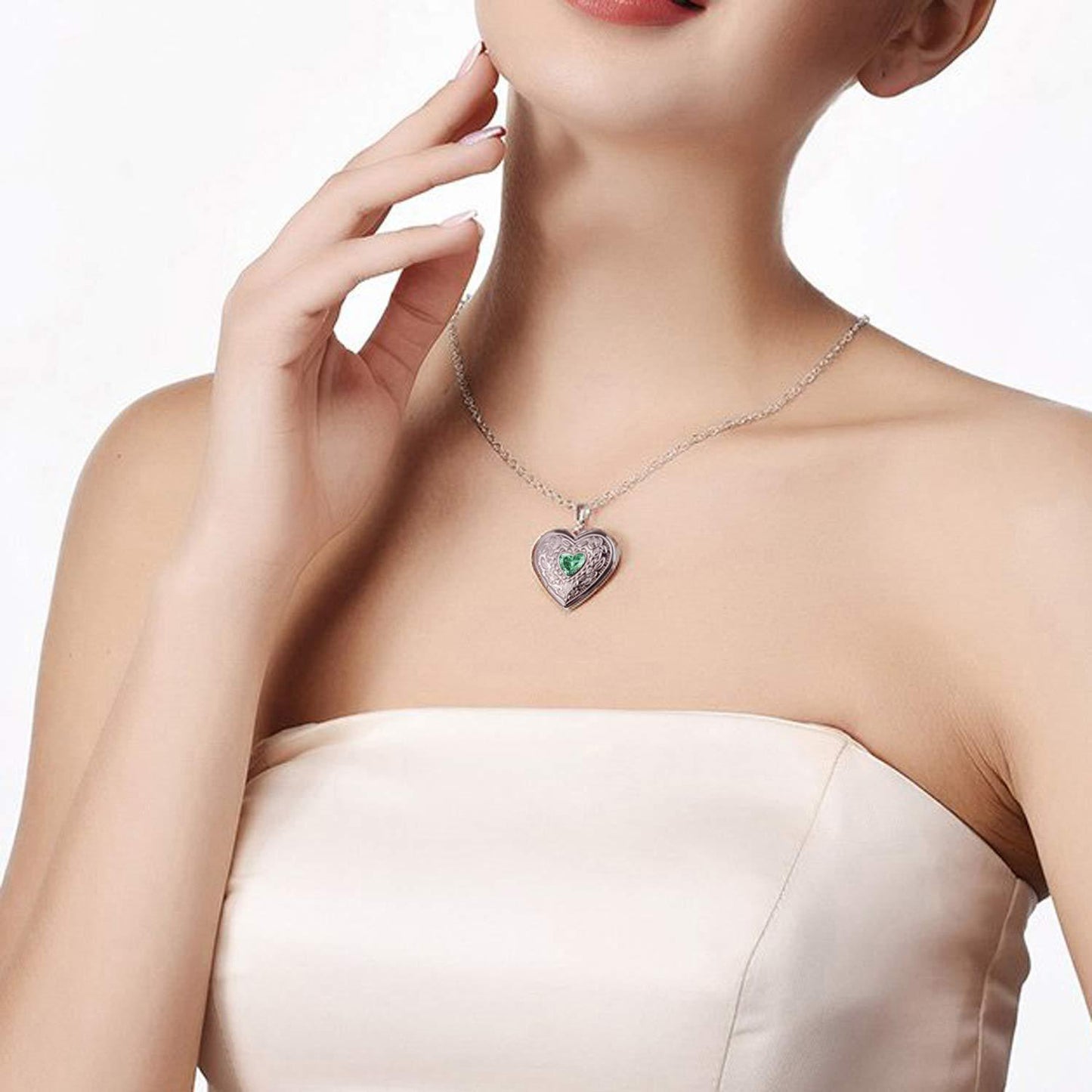 "12th Month Birthday Zircon Stainless Steel Necklace – Elegant Birthstone Jewelry for Women"