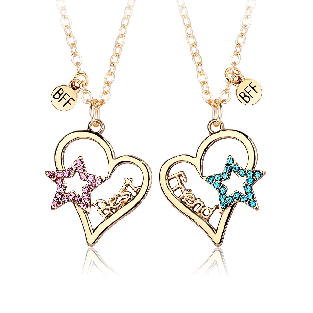 "Trendy Alloy Love & Friendship Necklace with Dripping Oil Detail – Symbolic and Stylish Jewelry"