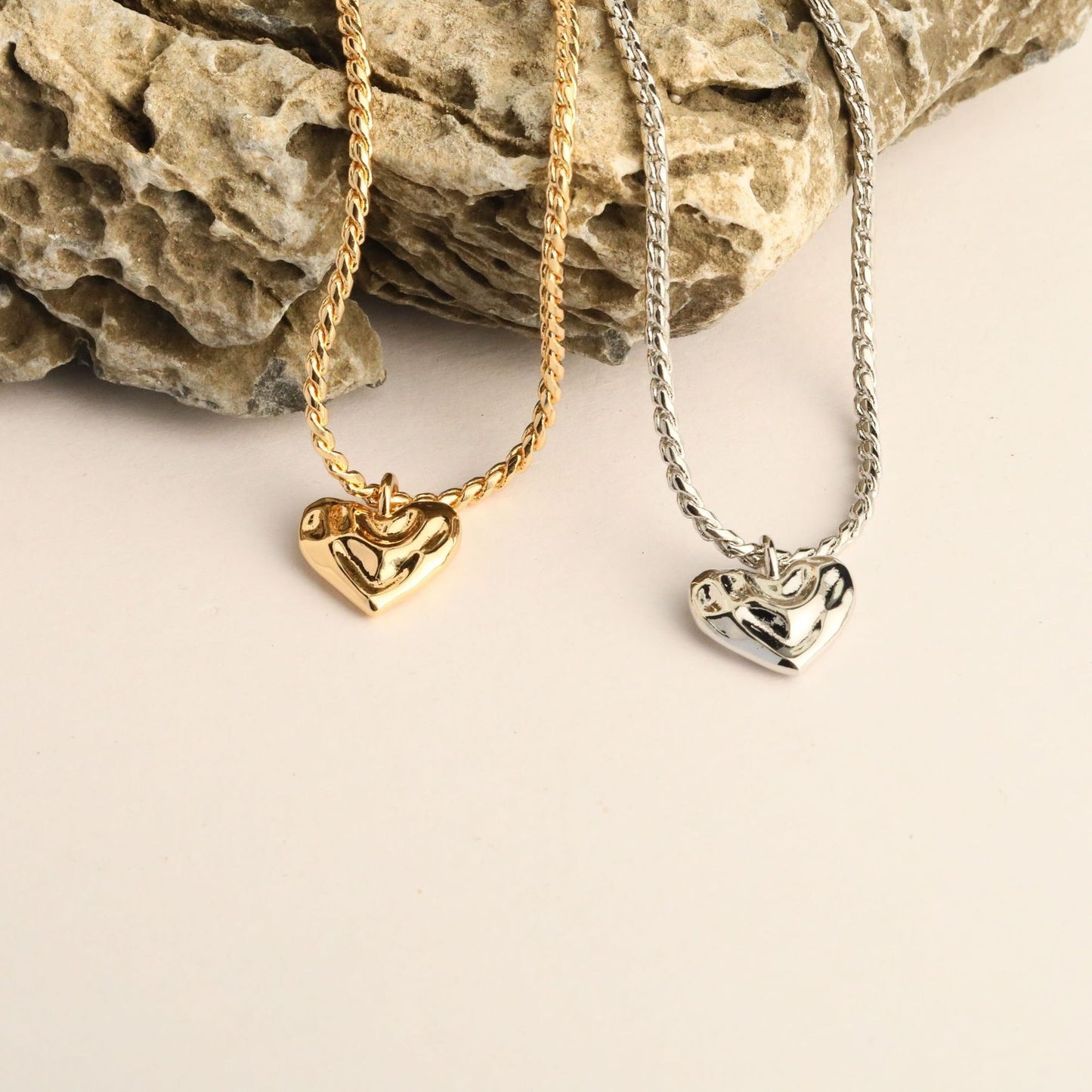 Retro Irregular Heart Necklace Heavy Industry