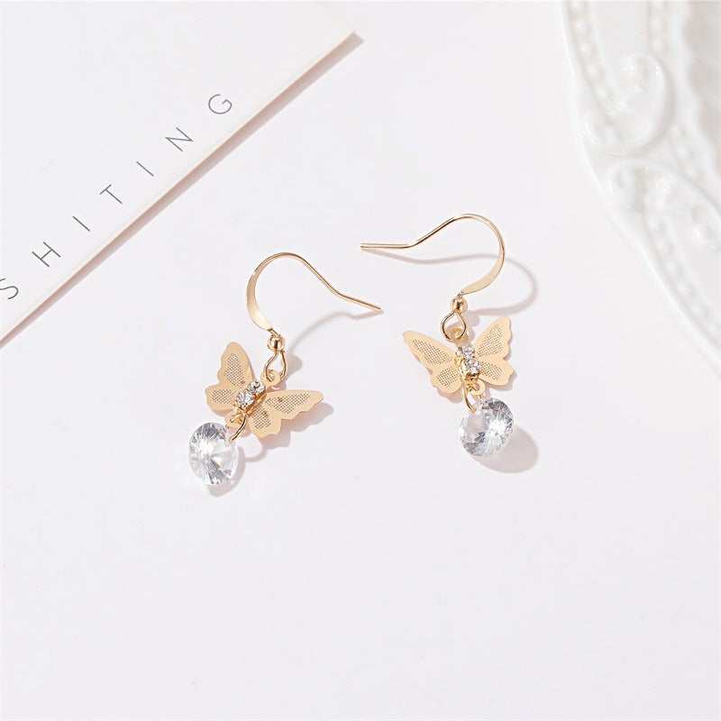 Zircon Earrings Temperament Fashion Short Earrings Earrings