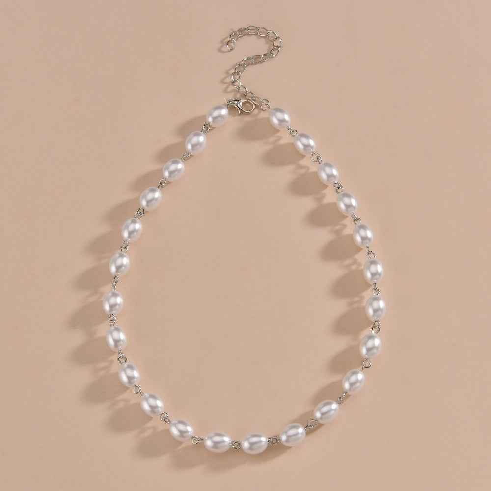 "Simple Graceful Pearl Single Layer Ladies Clavicle Chain"