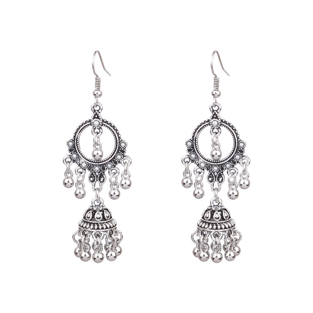 "Vintage Ethnic Style Bell Earrings – Timeless Elegance in Retro Design"