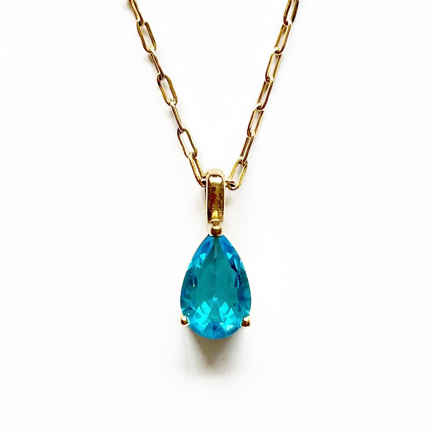 "Water Drop Teardrop Necklace – December Birthstone Jewelry Gift for Women"