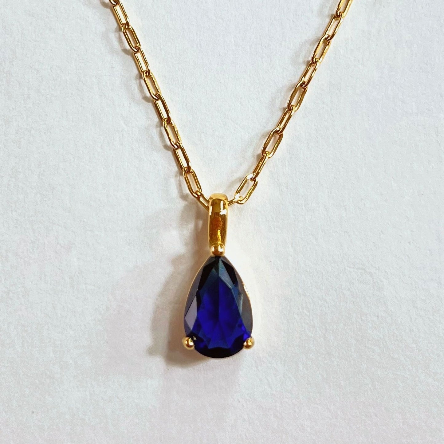 "Water Drop Teardrop Necklace – December Birthstone Jewelry Gift for Women"