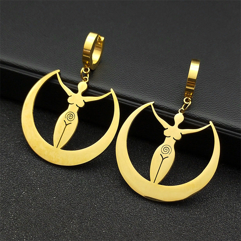 "Moon Vortex Goddess Earrings – Women's Jewelry for a Simple, All-Match Look"