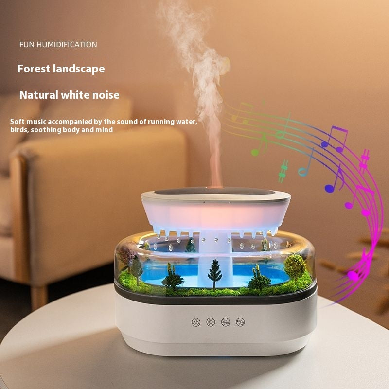 "Micro Landscape Aroma Diffuser: Raindrop Humidifier for a Relaxing Bedroom Atmosphere"