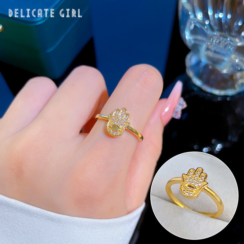 "Elegant High-Grade Zircon Ring for Women – Adjustable & Luxurious Design"