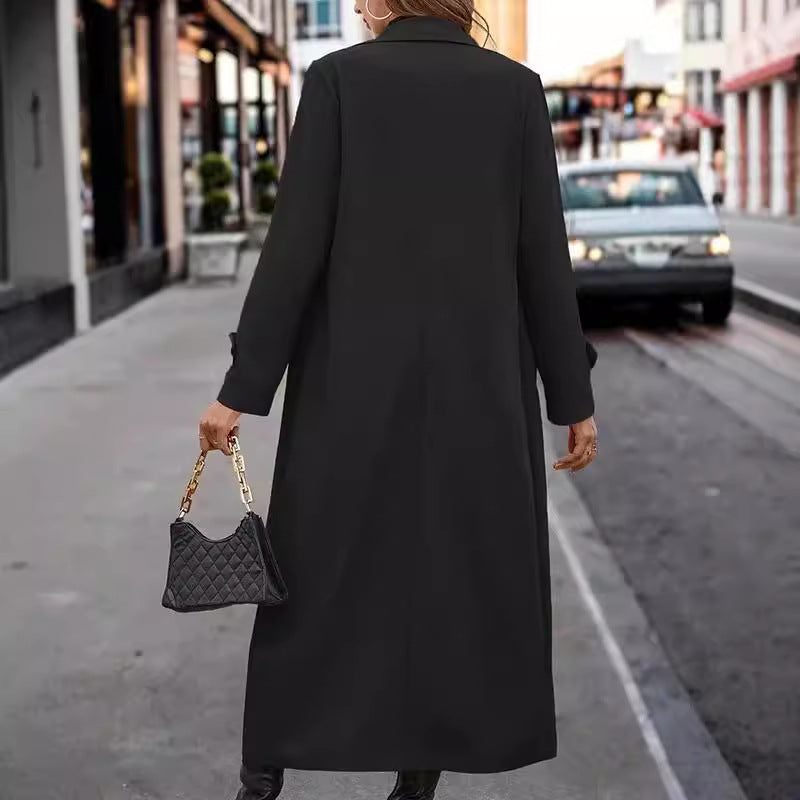 "Fashion Casual Gentle Button Long Trench Coat for Women"