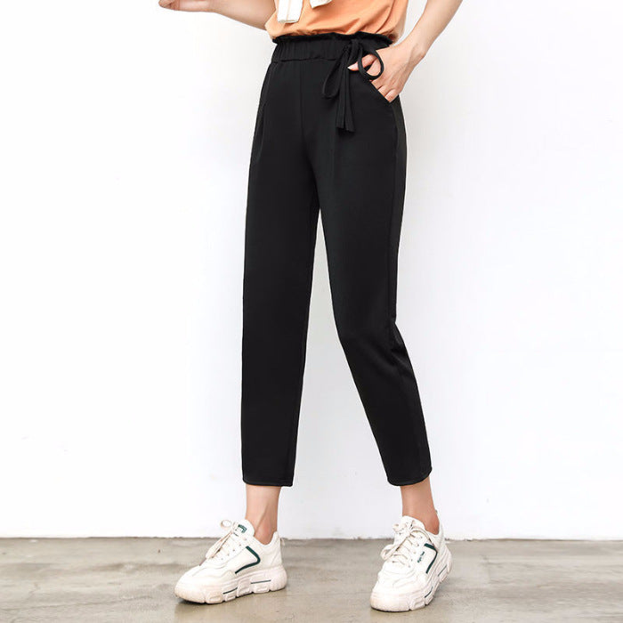 "Slim Feet Cropped Tapered Harem Casual Pants – Stylish Comfort for Everyday Wear"