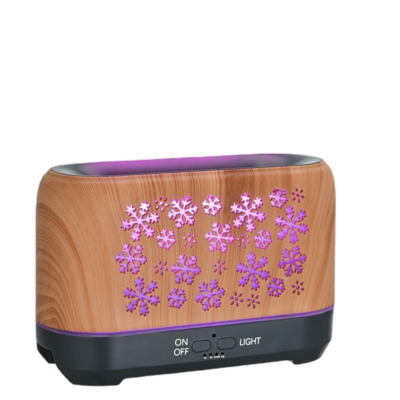 "Christmas Snowflake Pattern Humidifier: Colorful Aromatherapy Diffuser for a Festive Atmosphere"