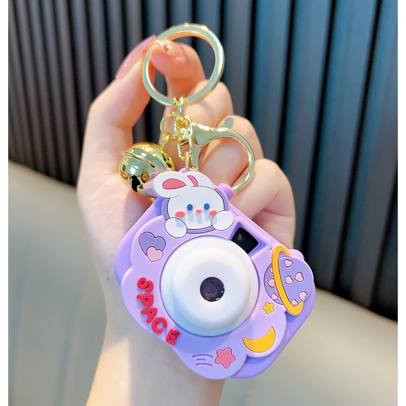 "Bunny Starry Sky Projection Camera-Shaped Keychain Pendant – Adorable and Magical Accessory"