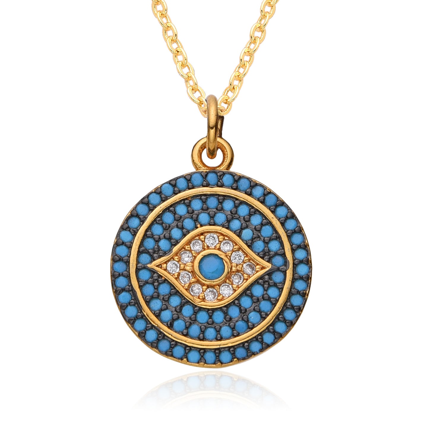 "Bold European & American Devil's Eye Necklace – Exaggerated Round Pendant for Statement Style"