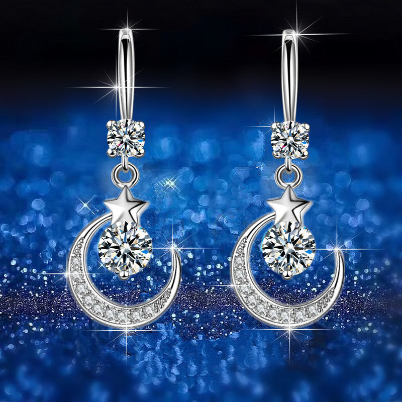 Star Myth Moon Earrings Drop Earrings Diamond Earrings