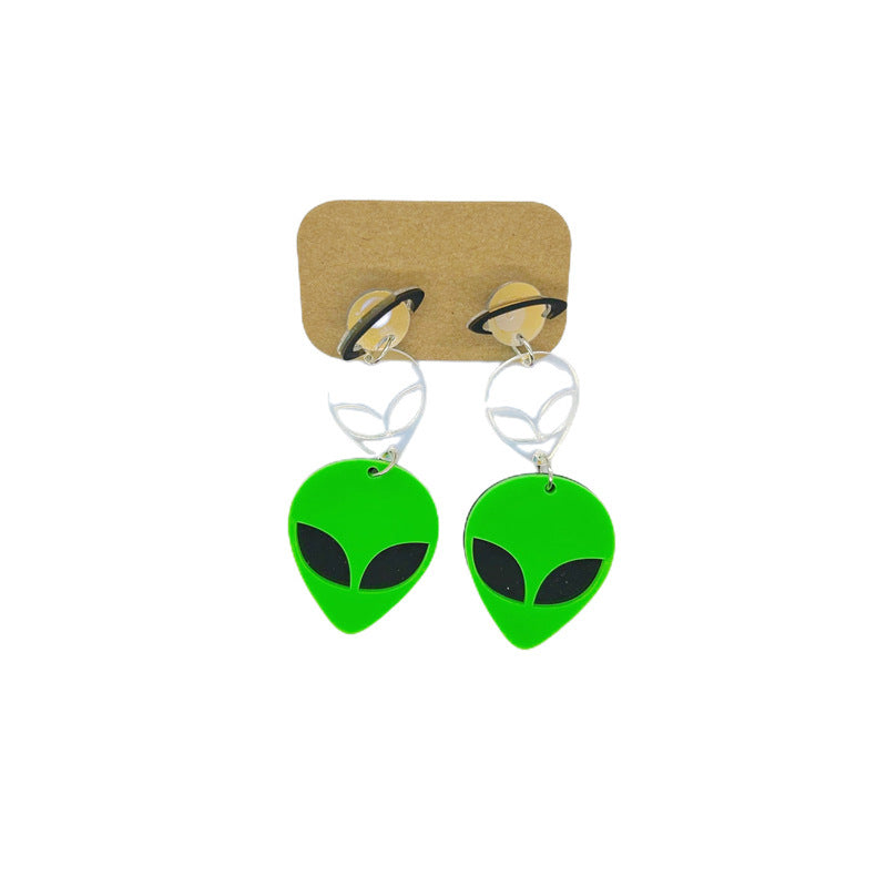 "Acrylic Alien Personalized Earrings – Unique Statement Jewelry for Bold, Trendy Style"