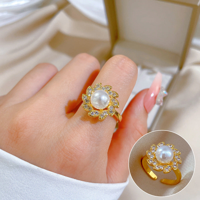 "Elegant High-Grade Zircon Ring for Women – Adjustable & Luxurious Design"