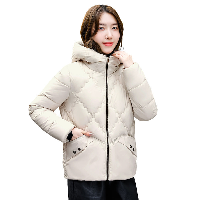 "Cotton Coat – Rhombus Thickened Fleece-lined Jacket for Ultimate Warmth"