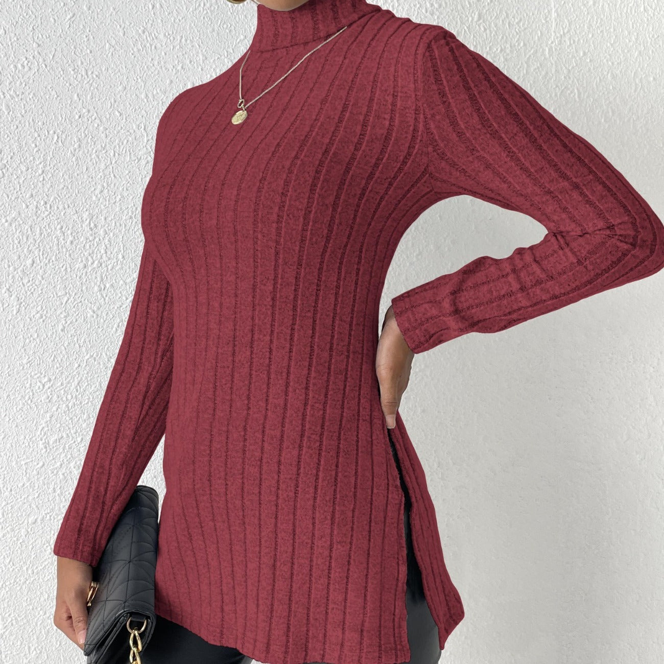 "Women's Turtleneck Pullover Sweater – Cozy & Chic Essential for Cooler Seasons"