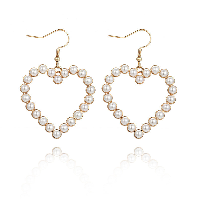 European And American Style Love Pearl Earrings