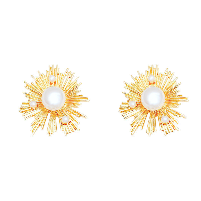 "Exaggerated Pearl Stud Earrings – Bold & Niche Statement Jewelry"